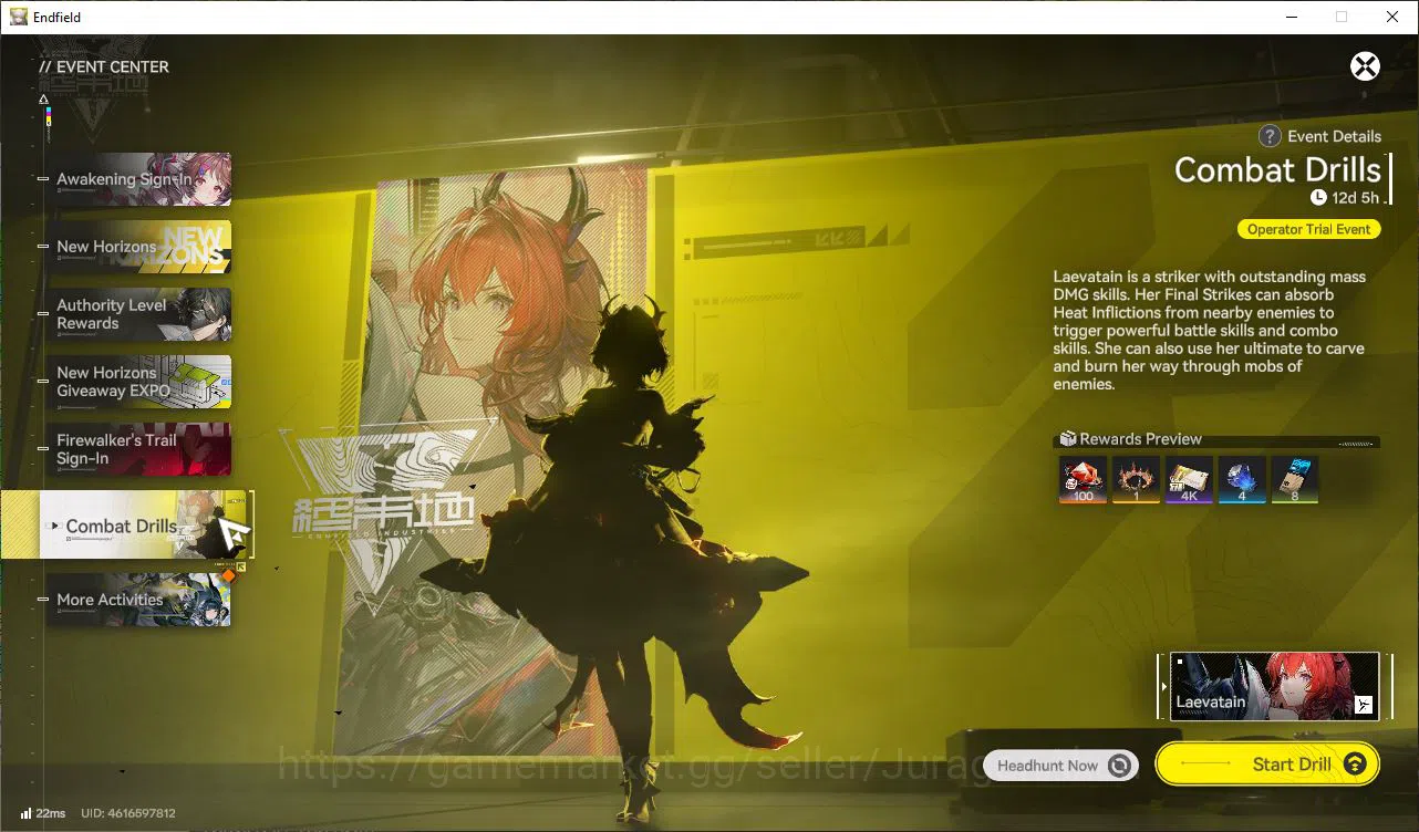 Arknights: Endfield Accounts Asia LVL2 |Day2 Login|MetaSSR Solo Laevatain + 5SR Character|1SSR Weapon|Male MC|Log 6