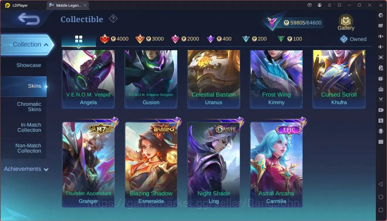 Mobile Legends: Bang Bang Accounts Collector Global|Hero 90|Skin 210|Renowned|KOF Chou|Prime Granger|CC Aurora|5STAR 13