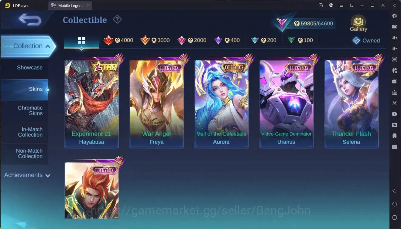 Mobile Legends: Bang Bang Accounts Collector Global|Hero 90|Skin 210|Renowned|KOF Chou|Prime Granger|CC Aurora|5STAR 8