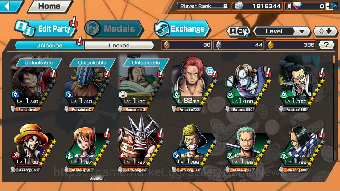 One Piece Bounty Rush Accounts Global| 4 EX| T5E St.Ethanbaron V.Nusjuro,FILM RED image 4
