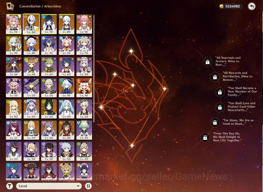 Genshin Impact Accounts ASIA|AR57|8Limited+4(*5Weapon)|Varesa,Arlecchino,F image 3