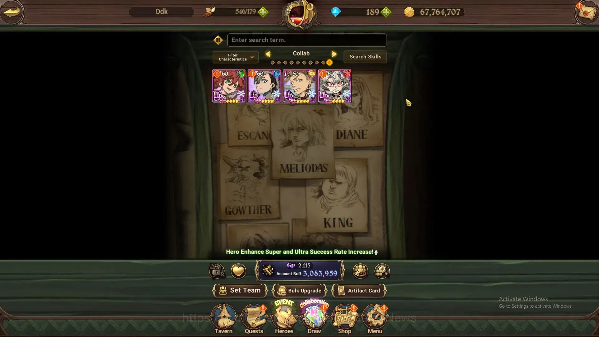 The Seven Deadly Sins: Grand Cross Accounts Others Global|3M CC|189 DM+107 LS|4 LR+5 UR+Collab 4