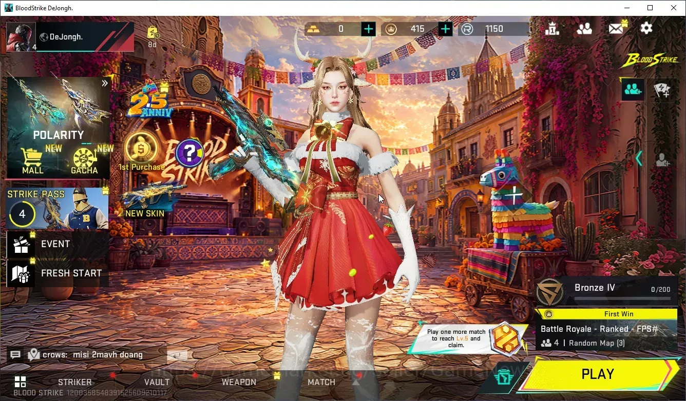 Blood Strike Accounts Rare Skin Asia|4 Ultra (Ran Deer Spirit,ETHAN Raid Mask,MP7 JadeTempest,Galil Knight)|2 Legendary|Log 1