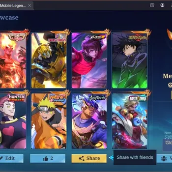 Mobile Legends: Bang Bang Accounts Collector Global|466S|Mega|Legend Vealir,JJK Julian,HH Cecillion|3 KOF,3 Prime,4