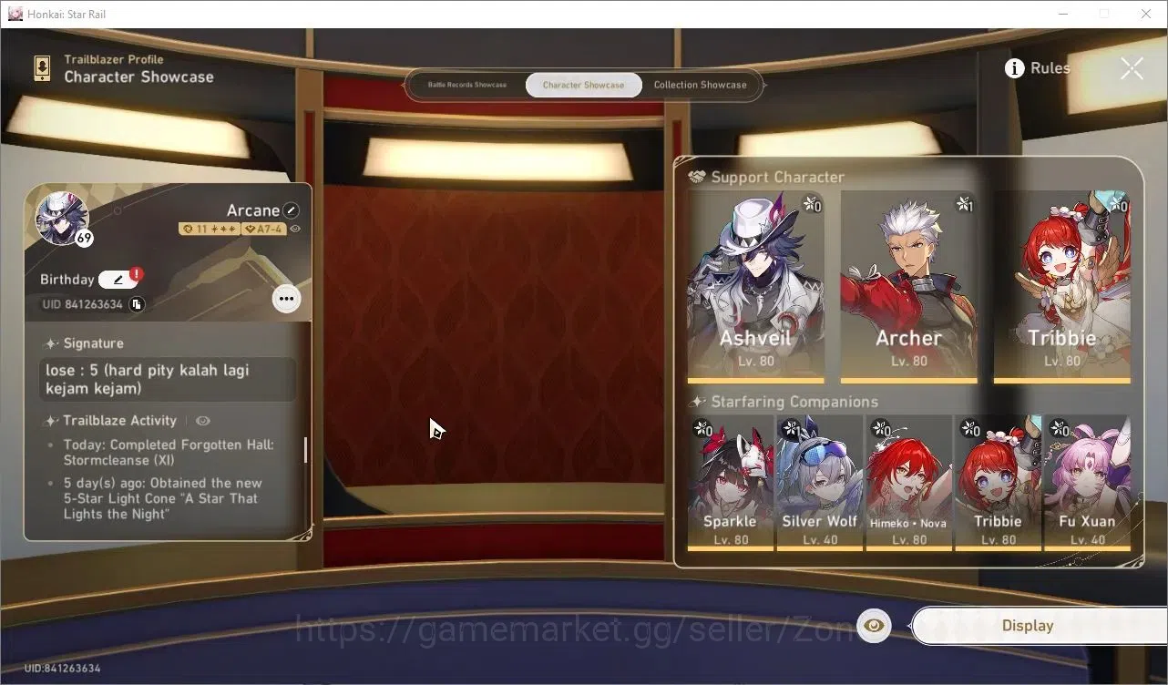 Honkai Star Rail Accounts Others ASIA|TL69|9LIMITED|Ashveil +Sign, M.blade,Himeno Sign etc|11M+ Credits|619 1