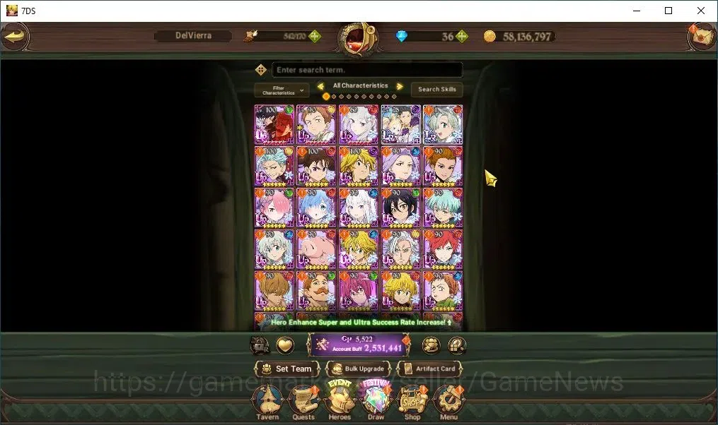 The Seven Deadly Sins: Grand Cross Accounts Global|2,5M CC|114 LS+36 DM|2 LR+2 UR+Colab Re:Zer image 6