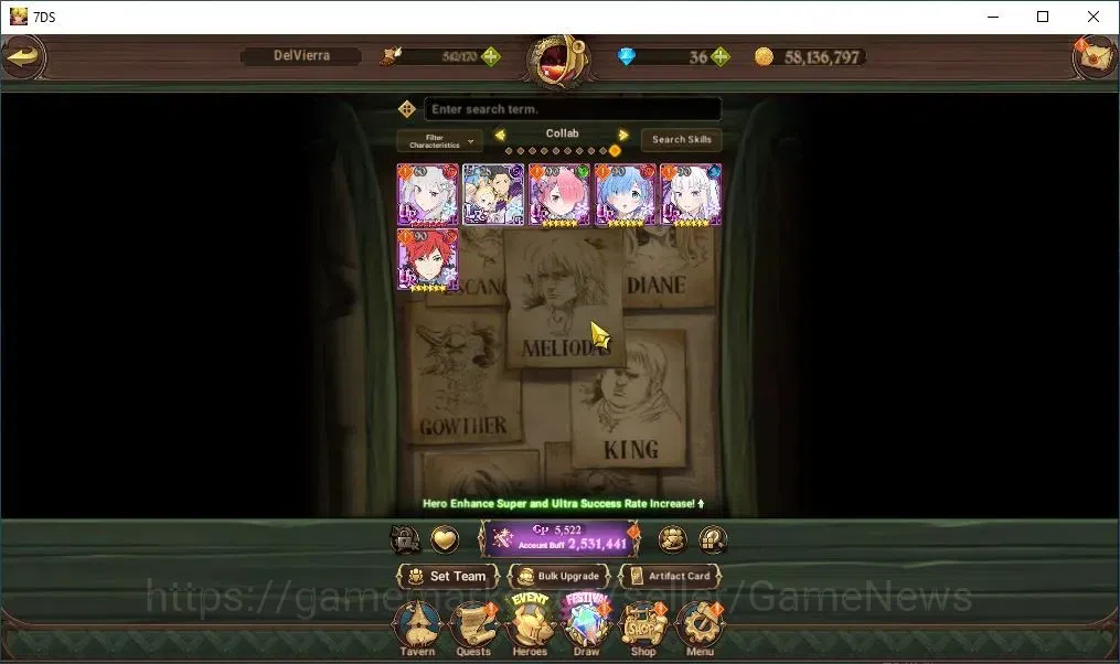The Seven Deadly Sins: Grand Cross Accounts Global|2,5M CC|114 LS+36 DM|2 LR+2 UR+Colab Re:Zer image 7