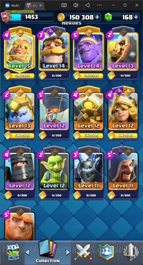 Clash Royale Accounts High-End Global |CL 1453|KTL 14|Trophy 10000|121 Cards|3 L15|8 Champ|6 Hero|11 Evo|Arena 25|168 12