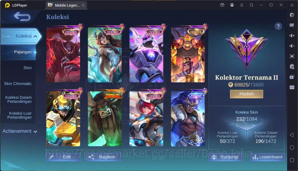 Mobile Legends: Bang Bang Accounts (Hero104|Skin232|KPThamuz,TfRoger,KoFKarina,Sanrio image 20