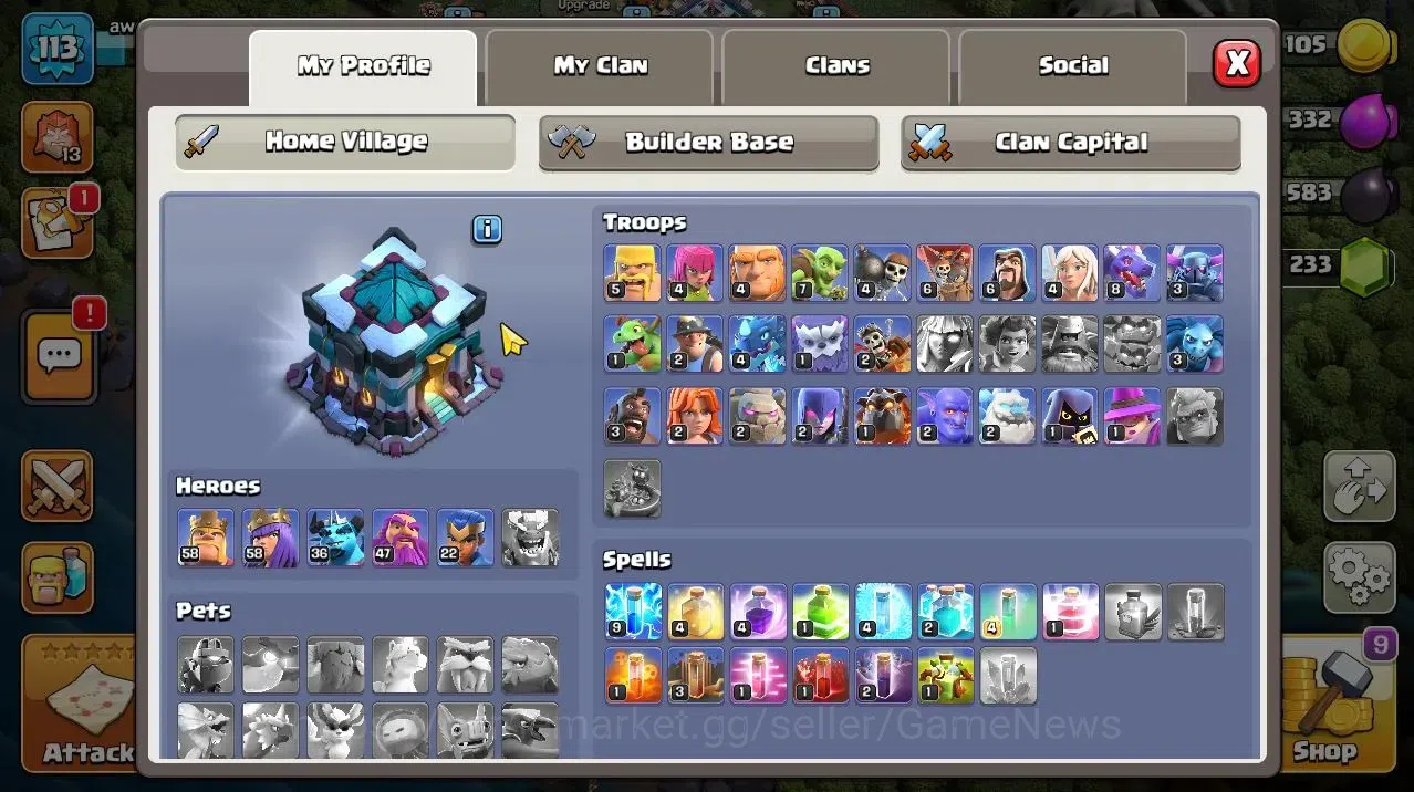 Clash of Clans Accounts TH 13-BH 7|LV 113|HH 7|BK 58,AQ 58,GW 47,MP 36,RC image 4