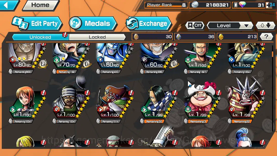One Piece Bounty Rush Accounts Starter Global|4 EX|Film Red Shanks,5Elders St Ethanborn V.Nusjuro,Flame Emperor Sabo,LH 7