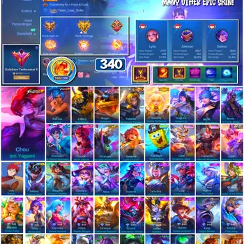 Mobile Legends: Bang Bang Accounts #4243 340 Skins | Chou Iori Yagami (King of Fighters) | Natalia Warrioress Paragon