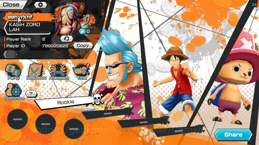 One Piece Bounty Rush Accounts Starter Global|5 EX|T5E ST.Jaygarcia,RO Roronoa Zoro,BP Kuzan,TFE Marshal D. Teach,AMS 2