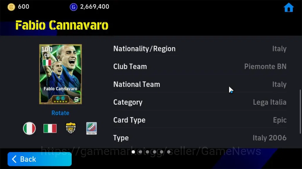 eFootball Accounts Android|Epic F.Cannavaro,S.Gerrard,C.Vieri,David V image 16