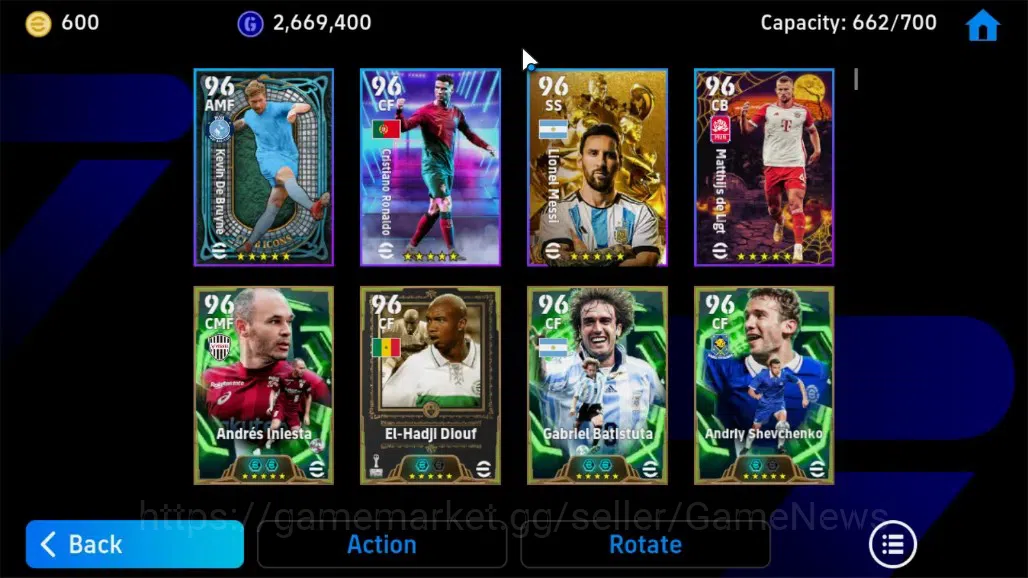 eFootball Accounts Android|Epic F.Cannavaro,S.Gerrard,C.Vieri,David V image 7