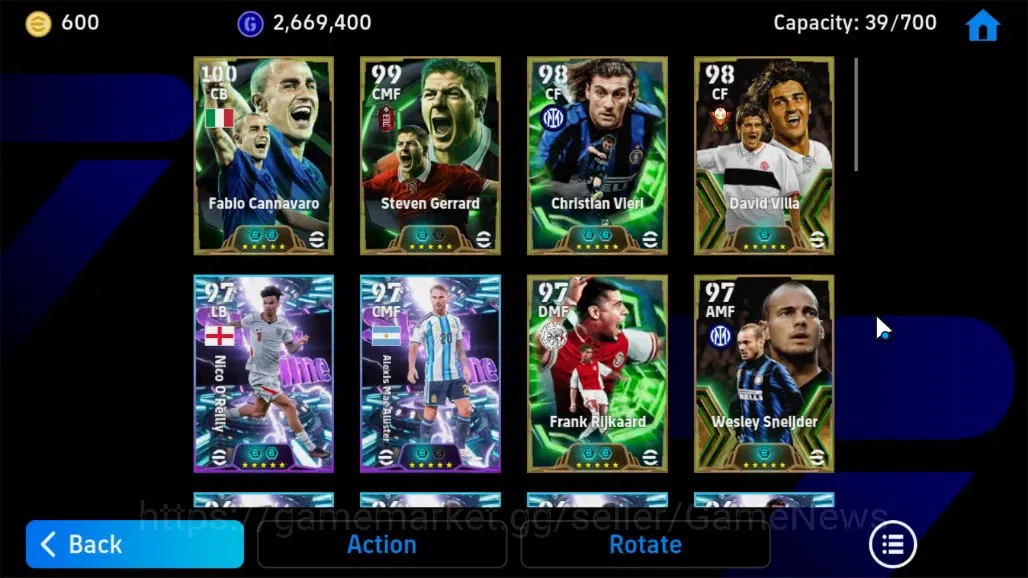 eFootball Accounts Android|Epic F.Cannavaro,S.Gerrard,C.Vieri,David V image 8