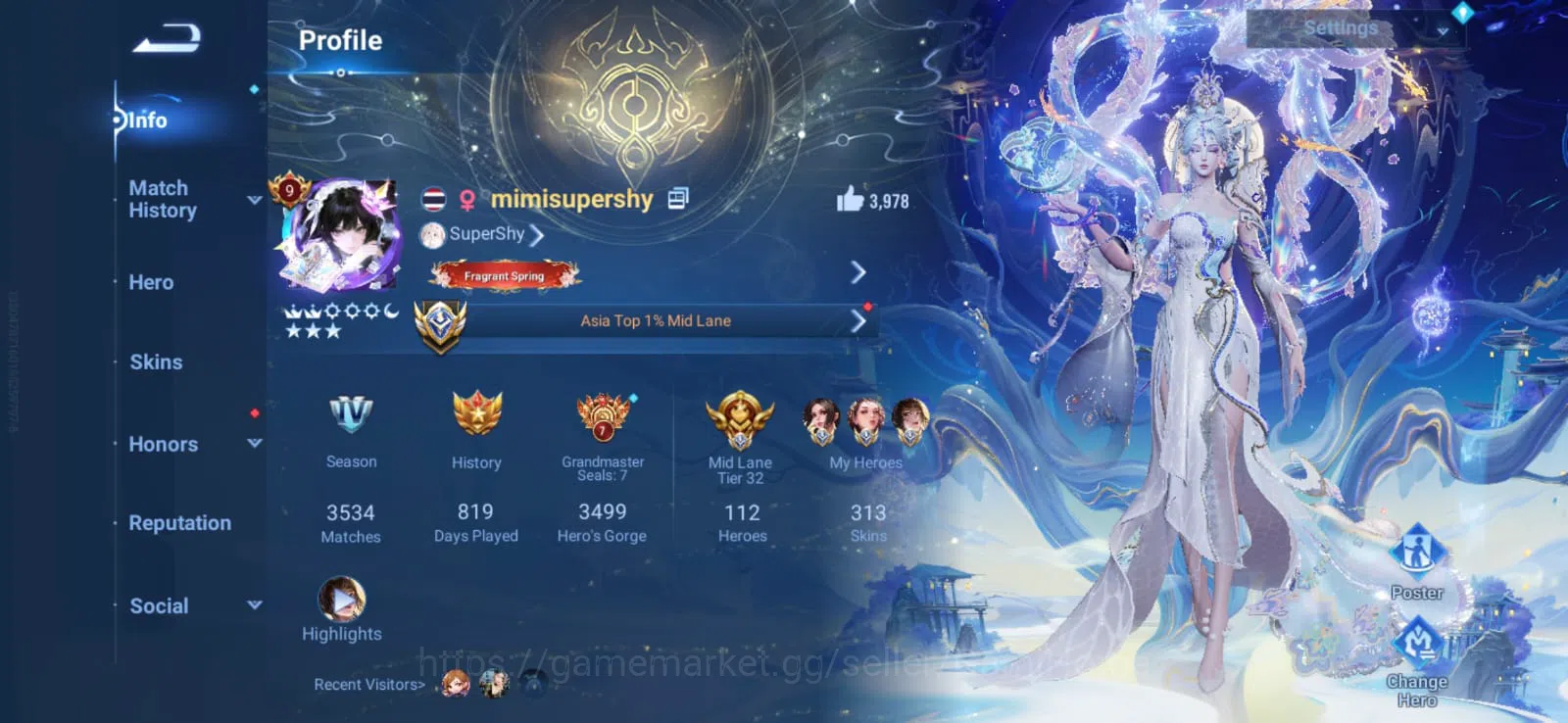 Honor of Kings Accounts Vip 9 / 313 Skin ➤ 8 Flawless: KAIZER + YAO + LI B image 3