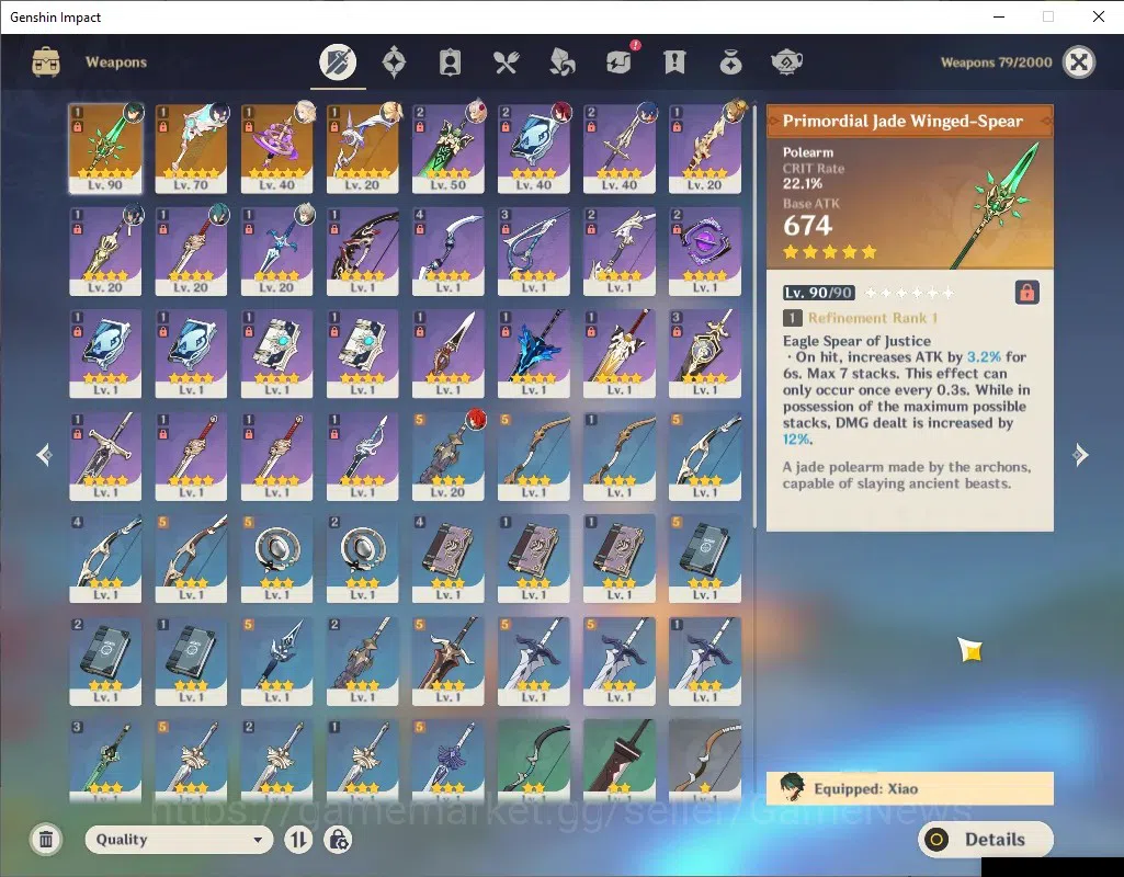 Genshin Impact Accounts ASIA|AR 52|3 Limited + 4 (*5Weapon)|XiaoC1+Signatu image 7