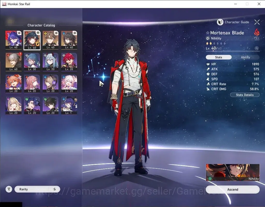Honkai Star Rail Accounts Asia|TL 27|3 Limited|Mortenax Blade+Sign,Acheron,R image 4
