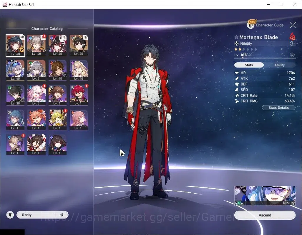 Honkai Star Rail Accounts - Asia Tl 30 3 Limited Mortenax