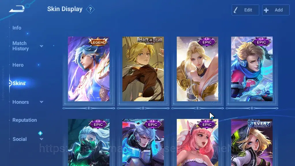 Honor of Kings Accounts Rare Skin Hero 50 Skin 26|1 Legend (Fearless Spear),1Attack On Titane,5 Epic,1 Skin Event 3