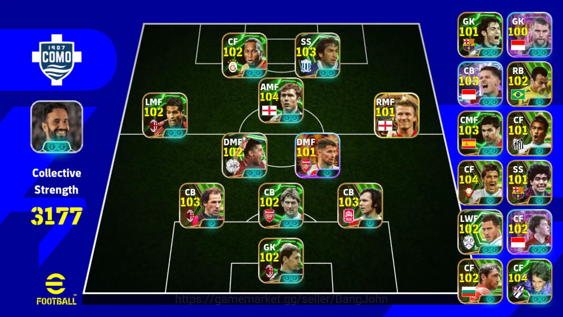 eFootball Accounts Android Power 3177 | Raul Epic | David Beckham | D image 2