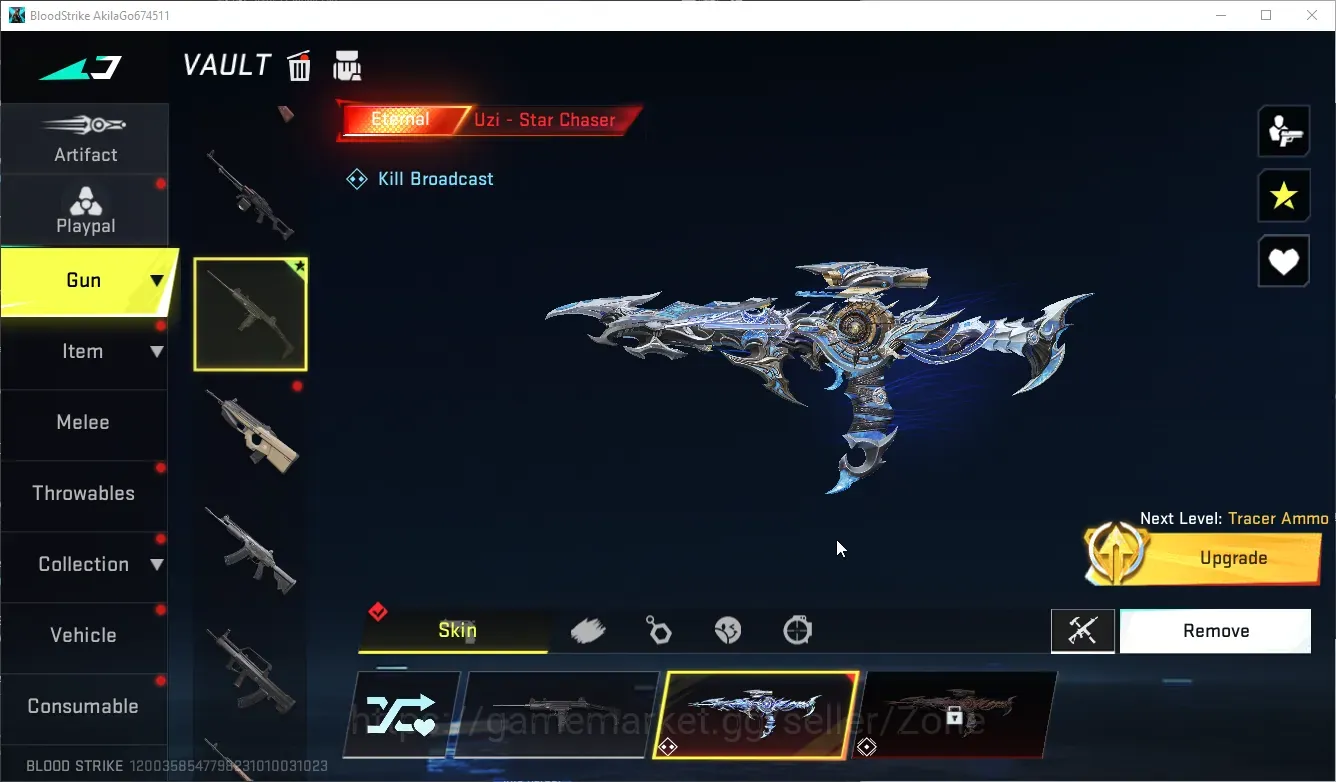 Blood Strike Accounts Starter ASIA|1 ETERNAL: Uzi-Star Chaser Lv2 | 1 LEGENDARY Gun |1 Rename Card|LogNetEase(BS1142Z) 1