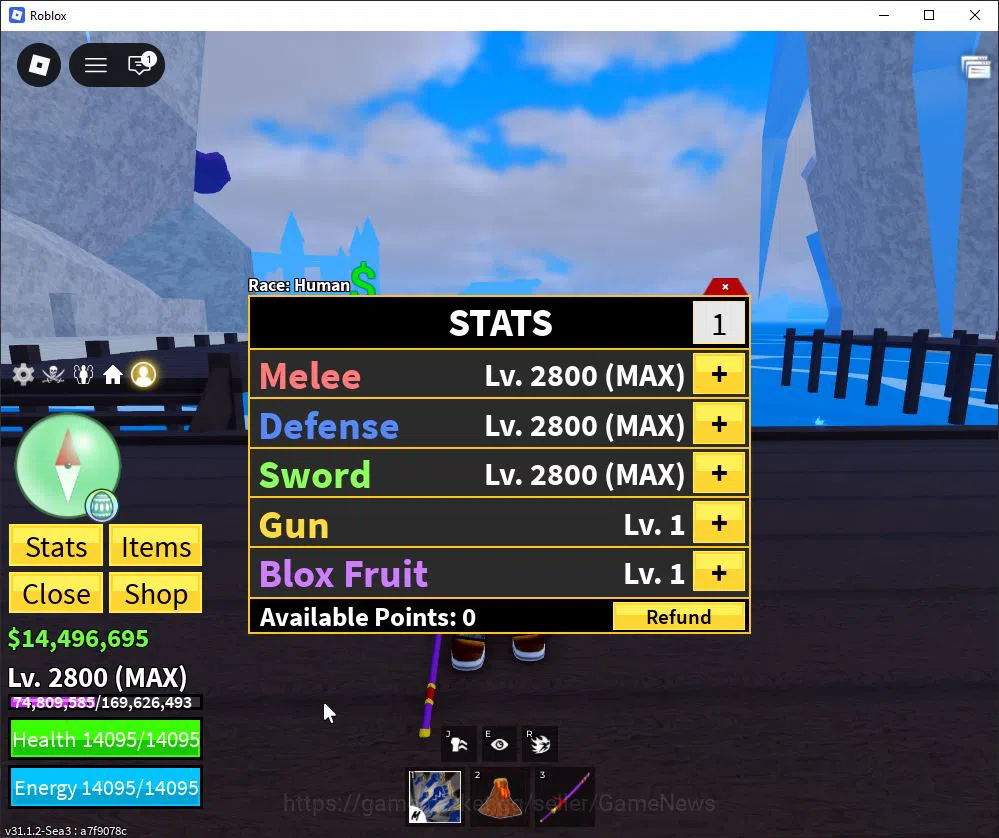 Roblox Accounts Blox Fruit |Lv Max + Magma,GodHuman|14M Beli 42K F image 1