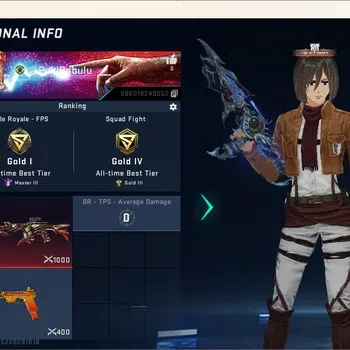 Blood Strike Accounts Collab Skin ASIA | 1 EVO Gun: FAL| Eternal: Uzi-Star Chaser | AOT RAN-Mikasa | 2 AOT Guns | 4 Ultra