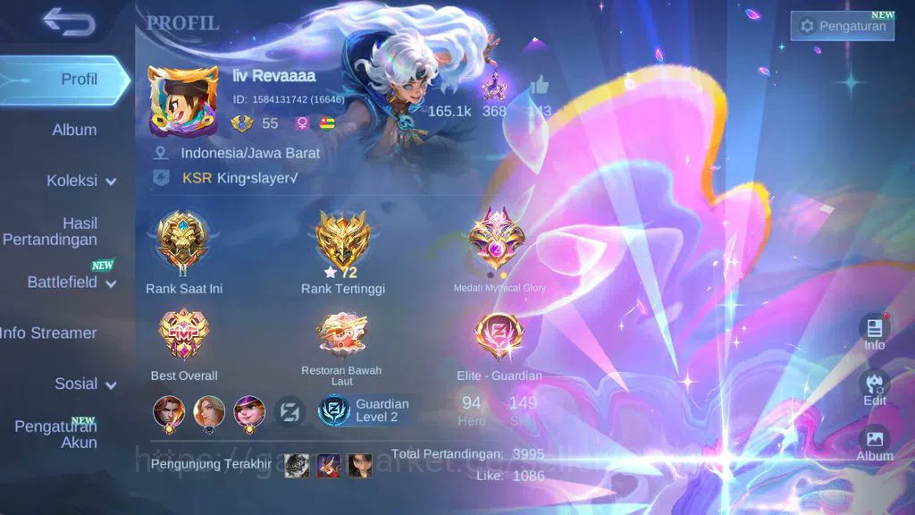 Mobile Legends: Bang Bang Accounts Global|Skin 149,Hero 94 Lborn TG, rising loli, Sab image 1