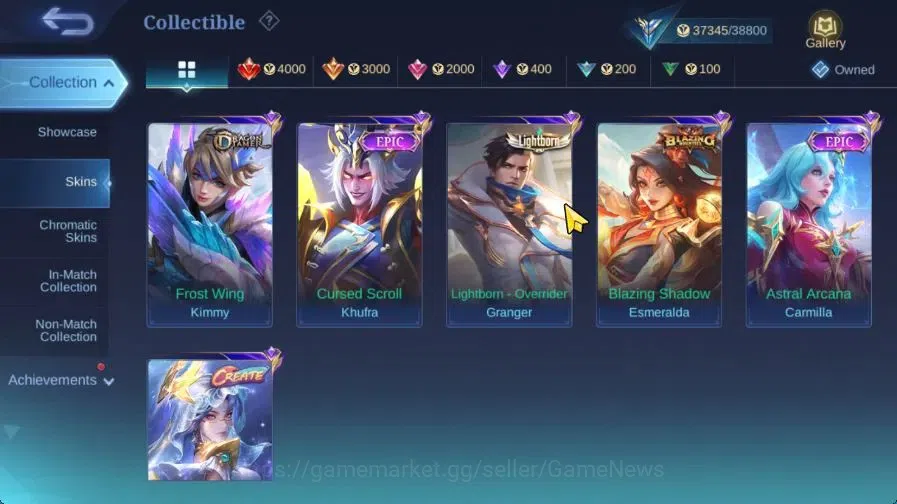 Mobile Legends: Bang Bang Accounts Hero 101|Skin 168|High Glory 55|CC Nata,LB[Granger image 11