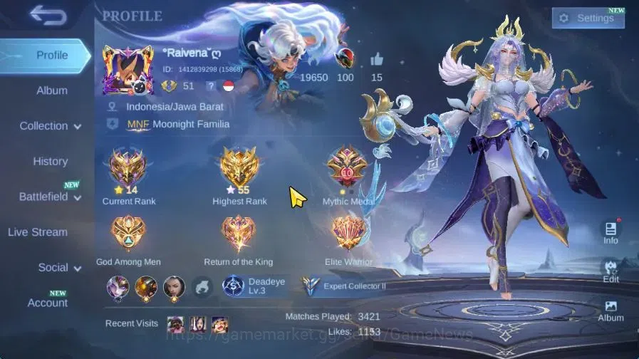 Mobile Legends: Bang Bang Accounts Hero 101|Skin 168|High Glory 55|CC Nata,LB[Granger image 2