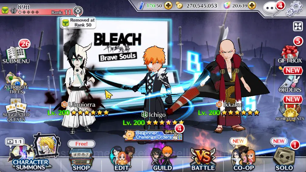 Bleach: Brave Souls Mid-Tier [GLOBAL]20k Orbs+Fresh All Story|Kon New Year,Rene image 1