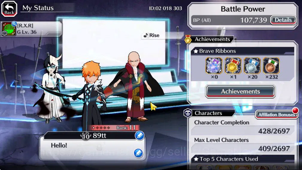 Bleach: Brave Souls Accounts Mid-Tier [GLOBAL]20k Orbs+Fresh All Story|Kon New Year,Renewd Ichigo,Fierce 2
