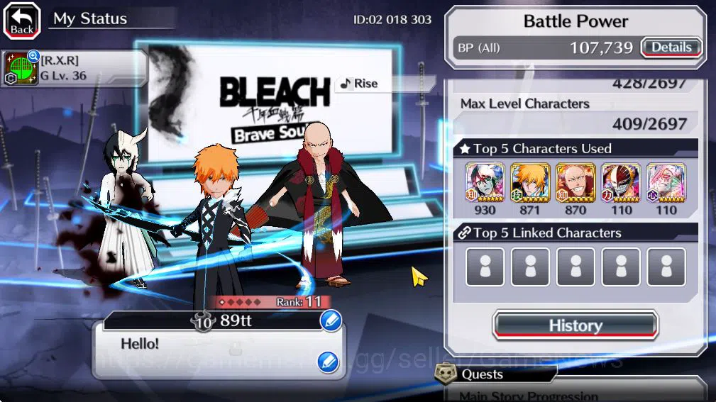 Bleach: Brave Souls Accounts Mid-Tier [GLOBAL]20k Orbs+Fresh All Story|Kon New Year,Renewd Ichigo,Fierce 3