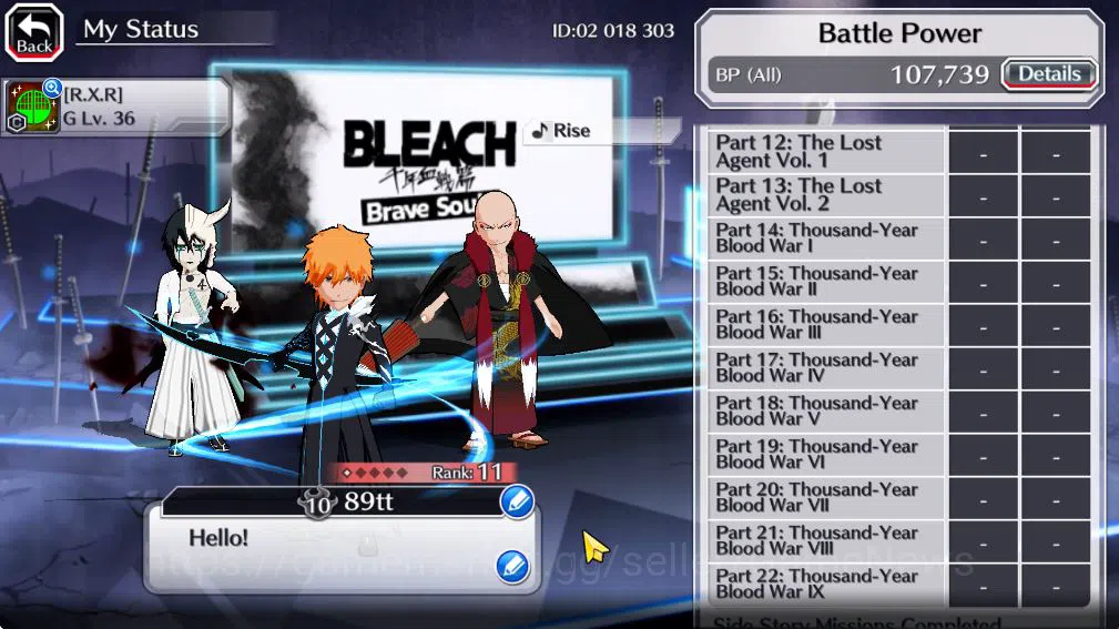 Bleach: Brave Souls Accounts Mid-Tier [GLOBAL]20k Orbs+Fresh All Story|Kon New Year,Renewd Ichigo,Fierce 5