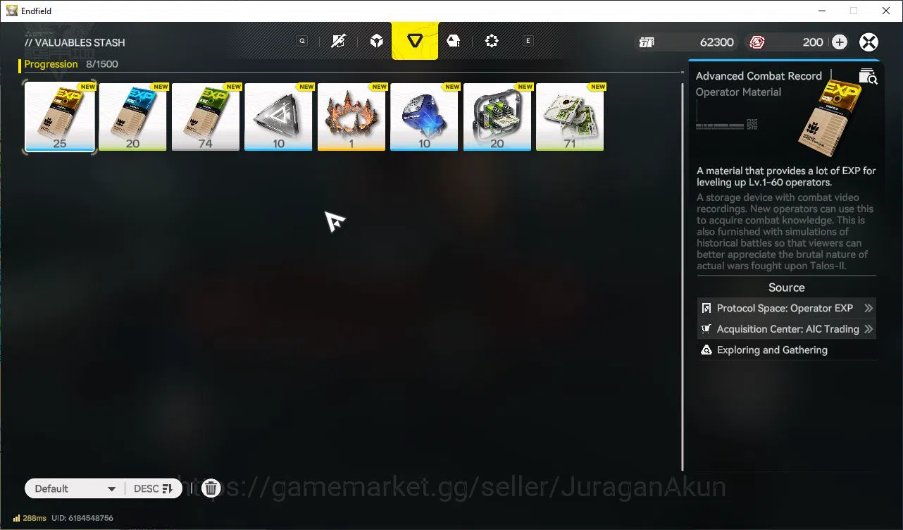 Arknights: Endfield Accounts NA/EU Lv2 |Starter|400 Arsenal|1 SSR (Ember)+7SR Operators|6 5*WP|Male|GrypLink|Take Mail|Check 3