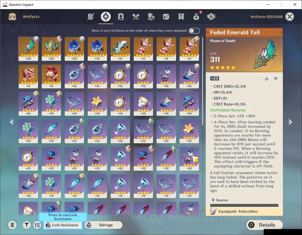Genshin Impact Accounts ASIA|AR 50|BD Unset|1 Limited [Arlecchino+Sign] +  image 6