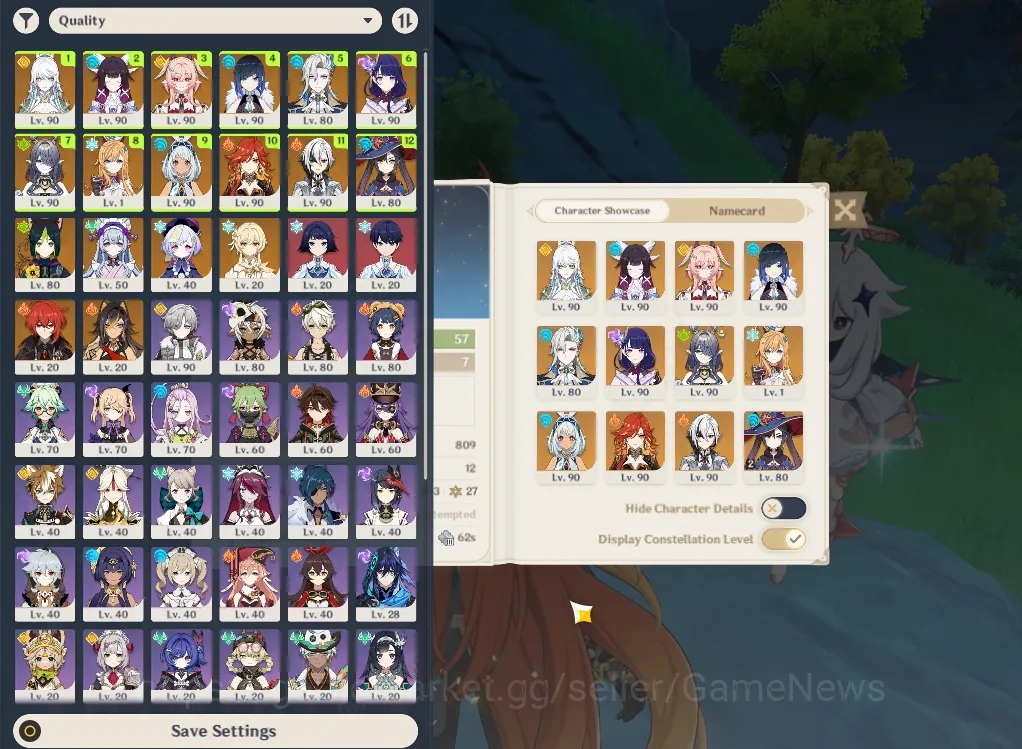 Genshin Impact Accounts Mid Game ASIA|AR 57|Zibai Premium Team|11 Limited 1