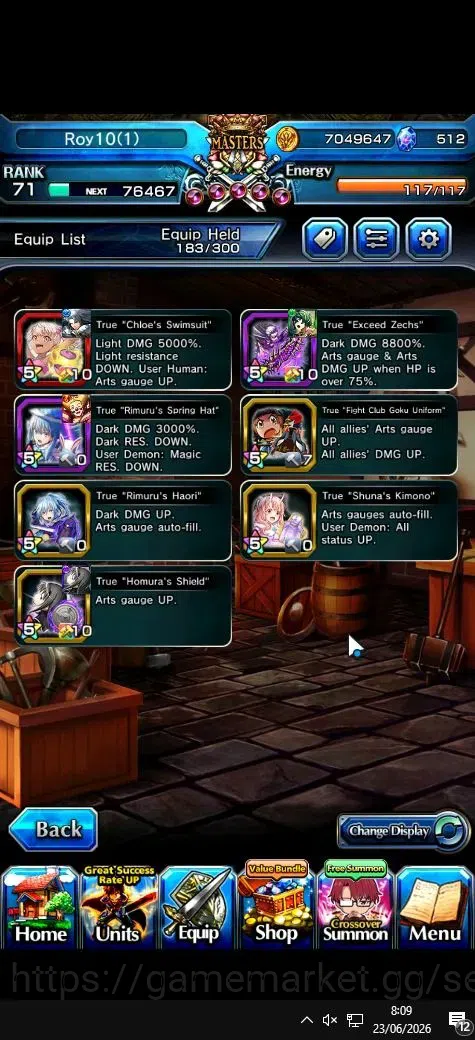 Grand Summoners Accounts Global|Rank 71|512 cc|14 Ascend+1 TW|Homura Akeni+ image 4