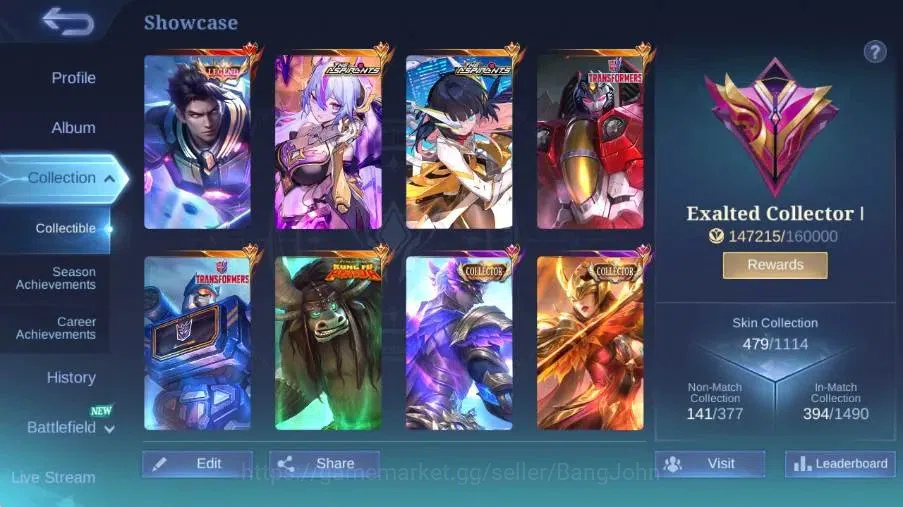 Mobile Legends: Bang Bang Accounts Global|Skin 479|Exalted|Legend Alucard,Aspirant Ru image 2