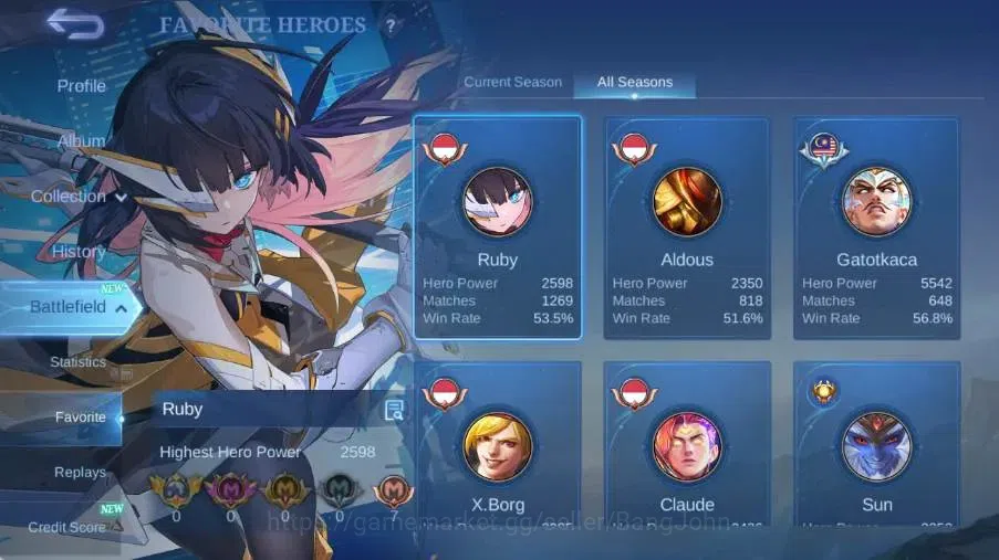 Mobile Legends: Bang Bang Accounts Global|Skin 479|Exalted|Legend Alucard,Aspirant Ru image 4