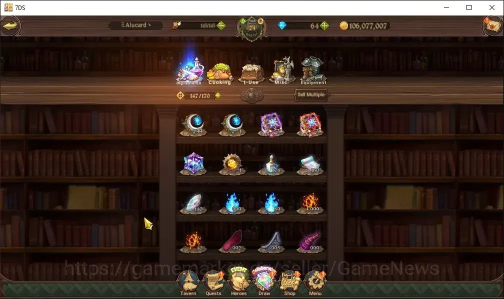 The Seven Deadly Sins: Grand Cross Accounts Others Global|2M CC|1 Selector UR|1 LR+4 UR+Collab 15