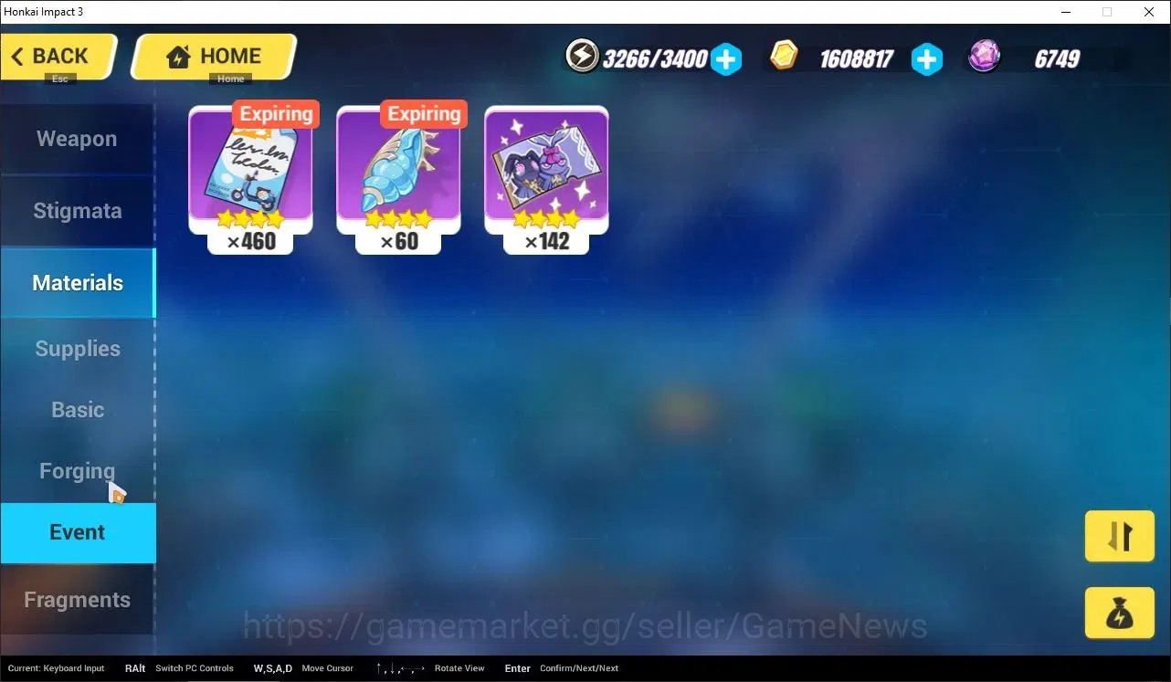 Honkai Impact 3rd Accounts Starter SEA|Lvl 38|2,3K DM|1 Fullset|Seele Vollerei Wings of Panacea4/4,Kiana 10