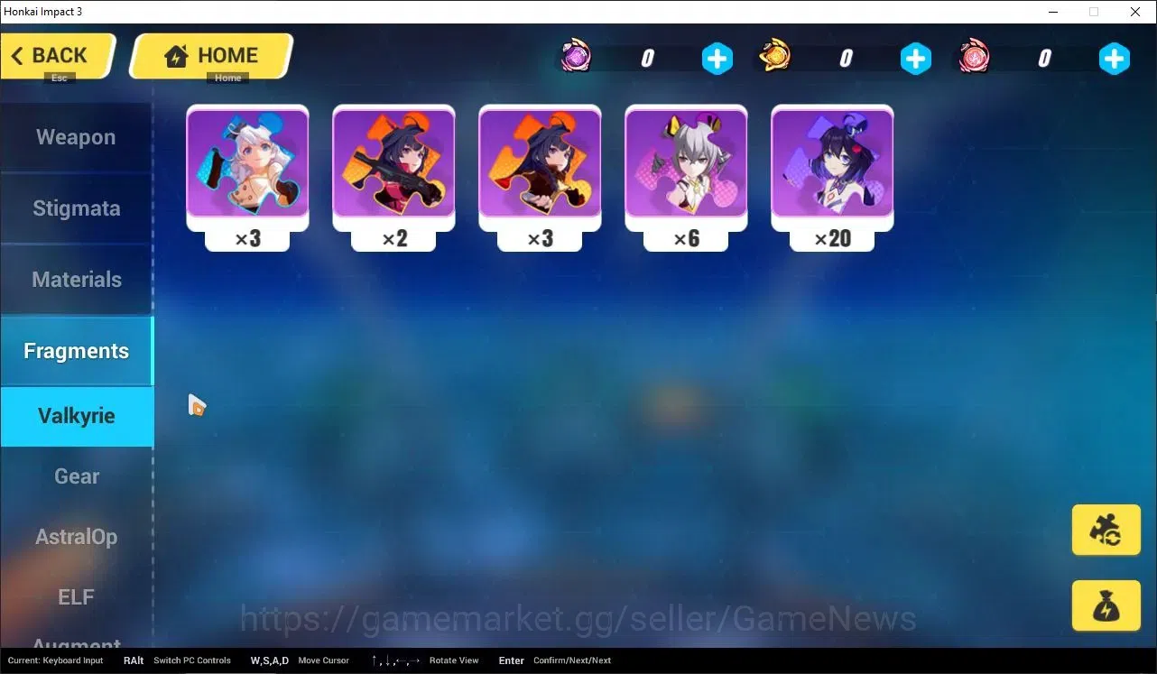 Honkai Impact 3rd Accounts Starter SEA|Lvl 38|2,3K DM|1 Fullset|Seele Vollerei Wings of Panacea4/4,Kiana 11