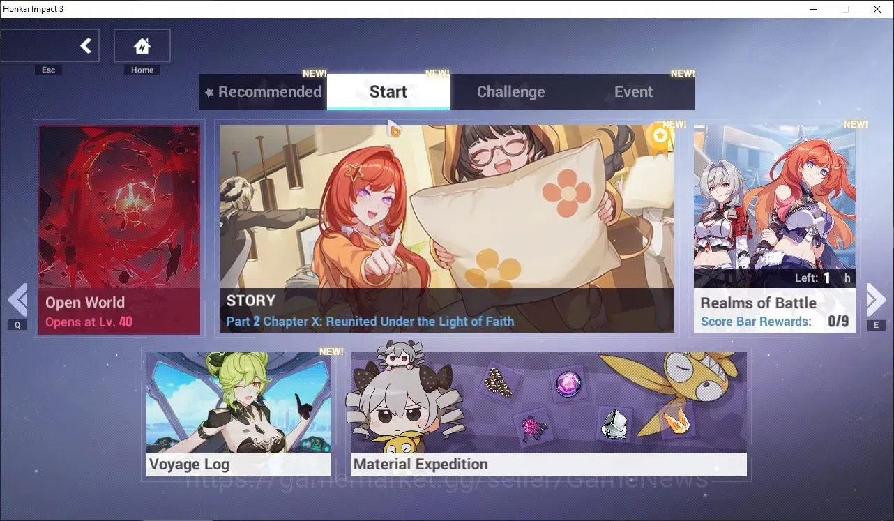 Honkai Impact 3rd Accounts Starter SEA|Lvl 38|2,3K DM|1 Fullset|Seele Vollerei Wings of Panacea4/4,Kiana 17