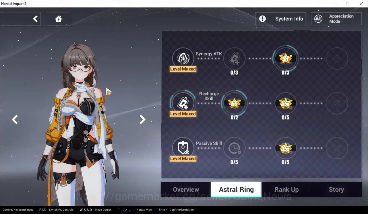 Honkai Impact 3rd Accounts Starter SEA|Lvl 38|2,3K DM|1 Fullset|Seele Vollerei Wings of Panacea4/4,Kiana 3