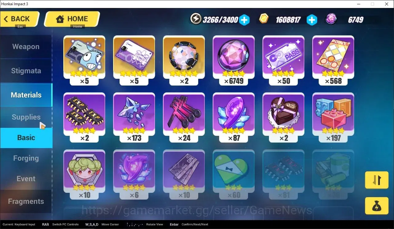 Honkai Impact 3rd Accounts Starter SEA|Lvl 38|2,3K DM|1 Fullset|Seele Vollerei Wings of Panacea4/4,Kiana 8