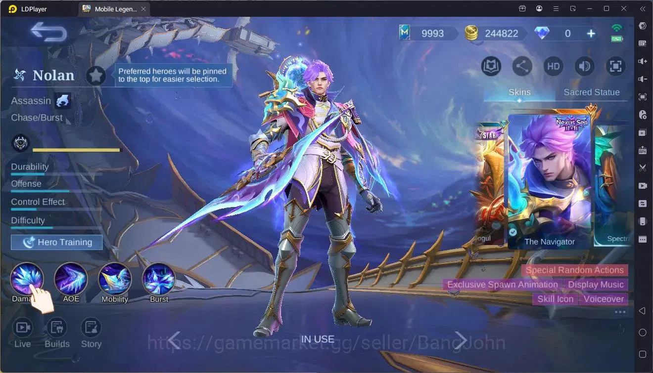 Mobile Legends: Bang Bang Accounts Global|Hero 117|Skin 284|Exalted|Legend Lesley|Duc image 4