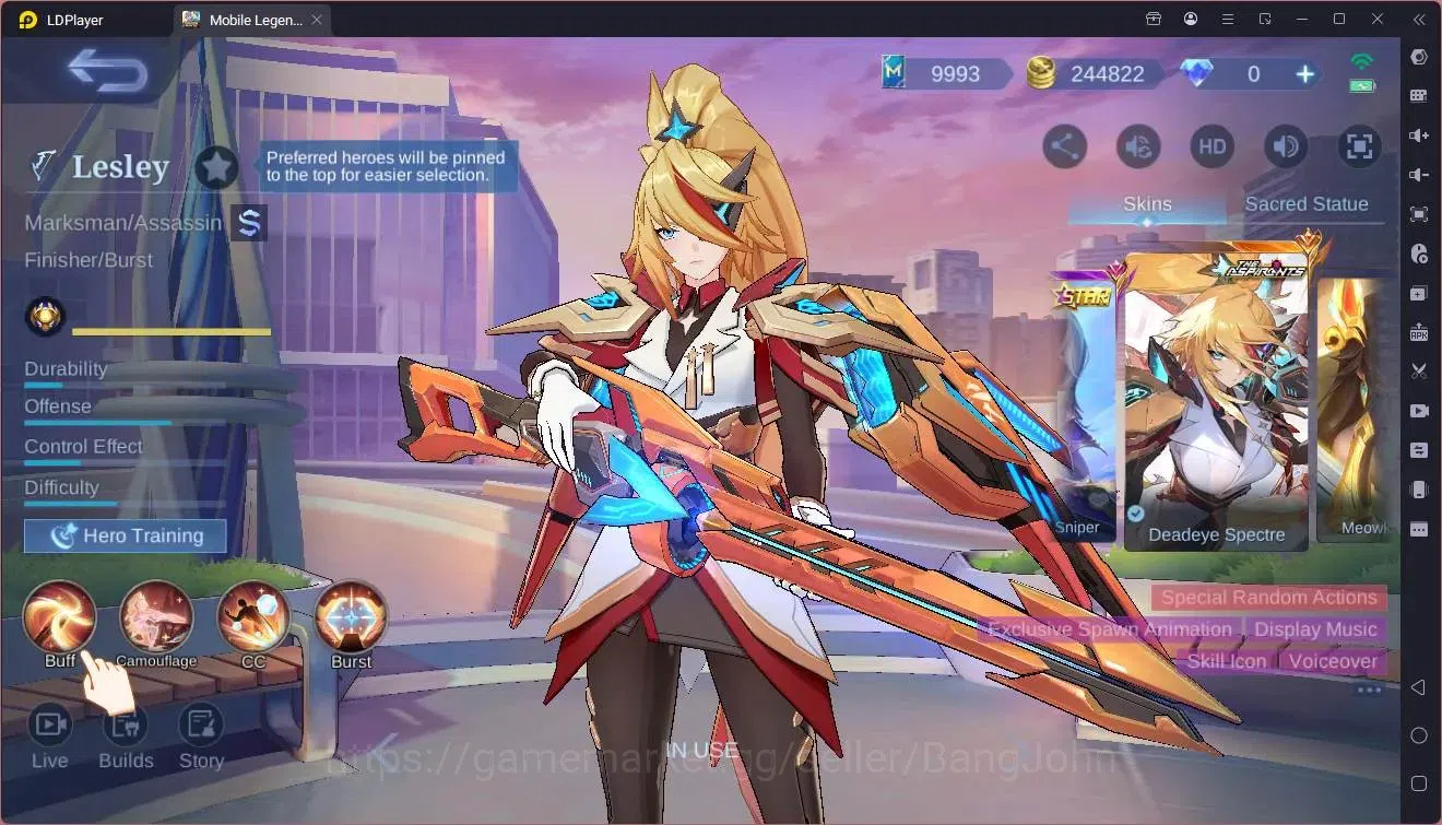 Mobile Legends: Bang Bang Accounts Global|Hero 117|Skin 284|Exalted|Legend Lesley|Duc image 6